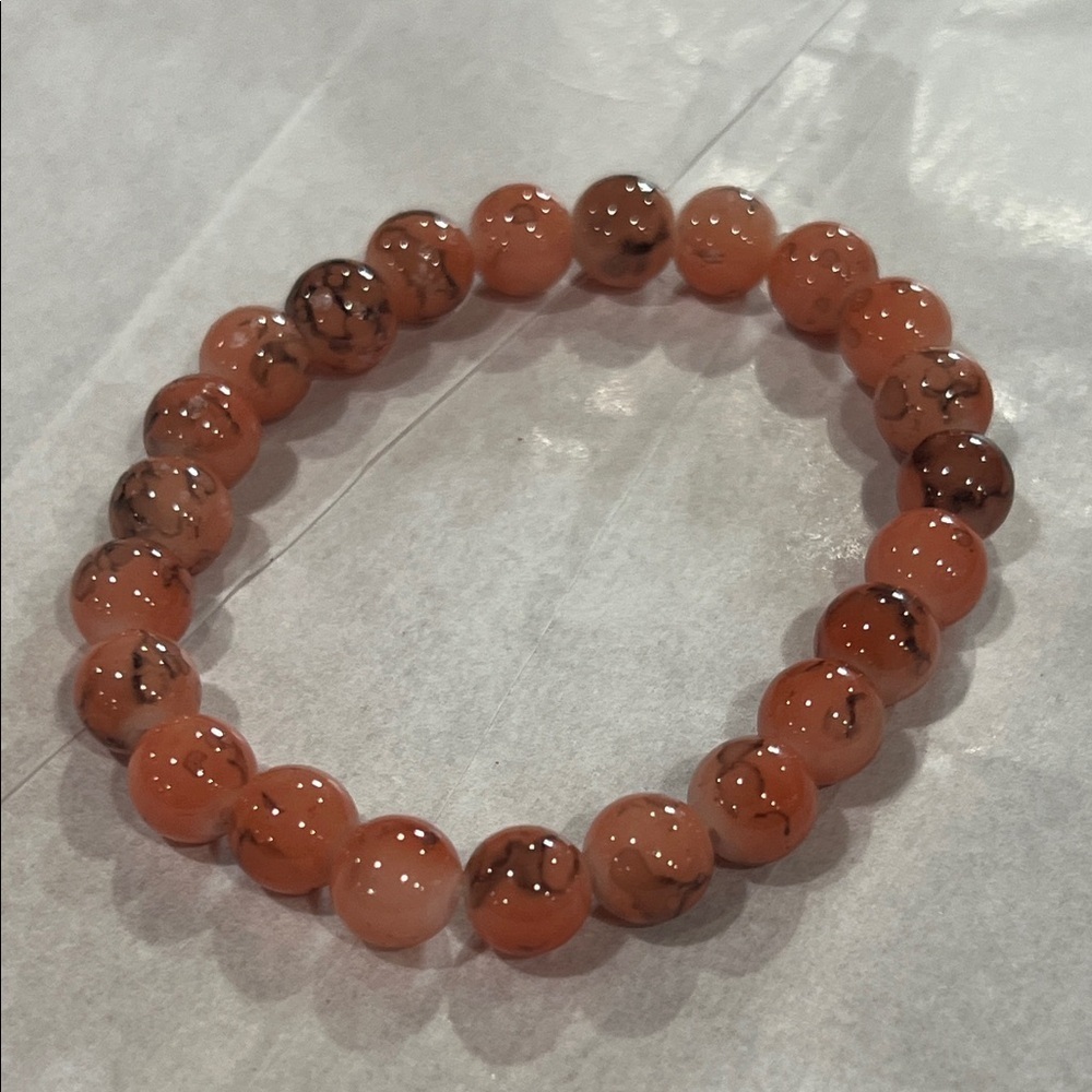 Elegant Orange Beaded Bracelet